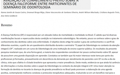 Artigo publicado na Revista Bahiana de Odontologia